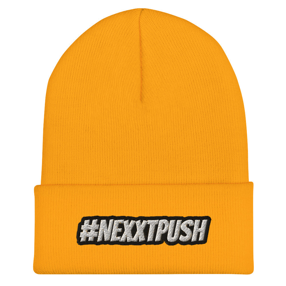#Nexxtpush B/W Embroider Cuffed Beanie