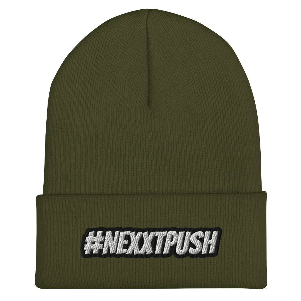 #Nexxtpush B/W Embroider Cuffed Beanie