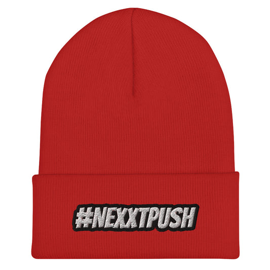 #Nexxtpush B/W Embroider Cuffed Beanie