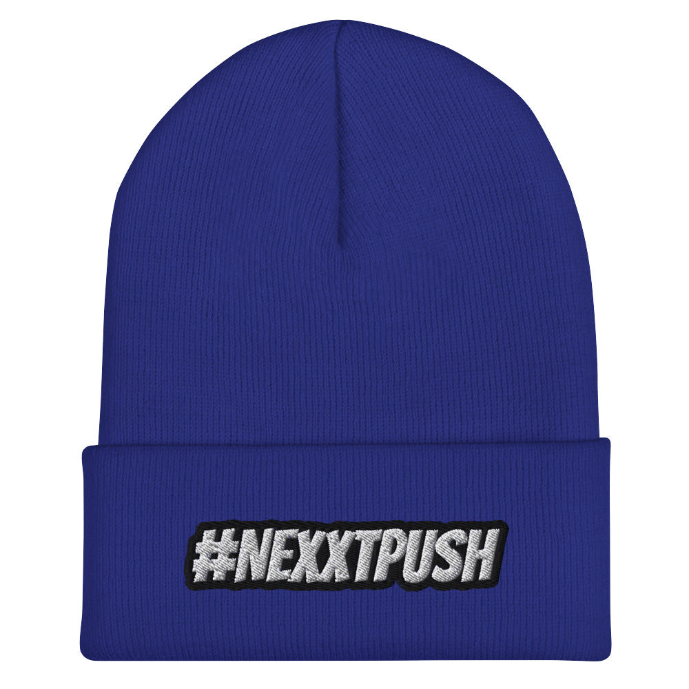 #Nexxtpush B/W Embroider Cuffed Beanie