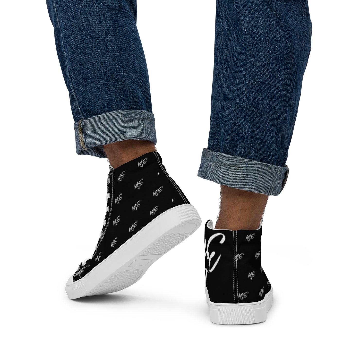 (New) KGE Unltd Black 24's Men’s high top canvas shoes