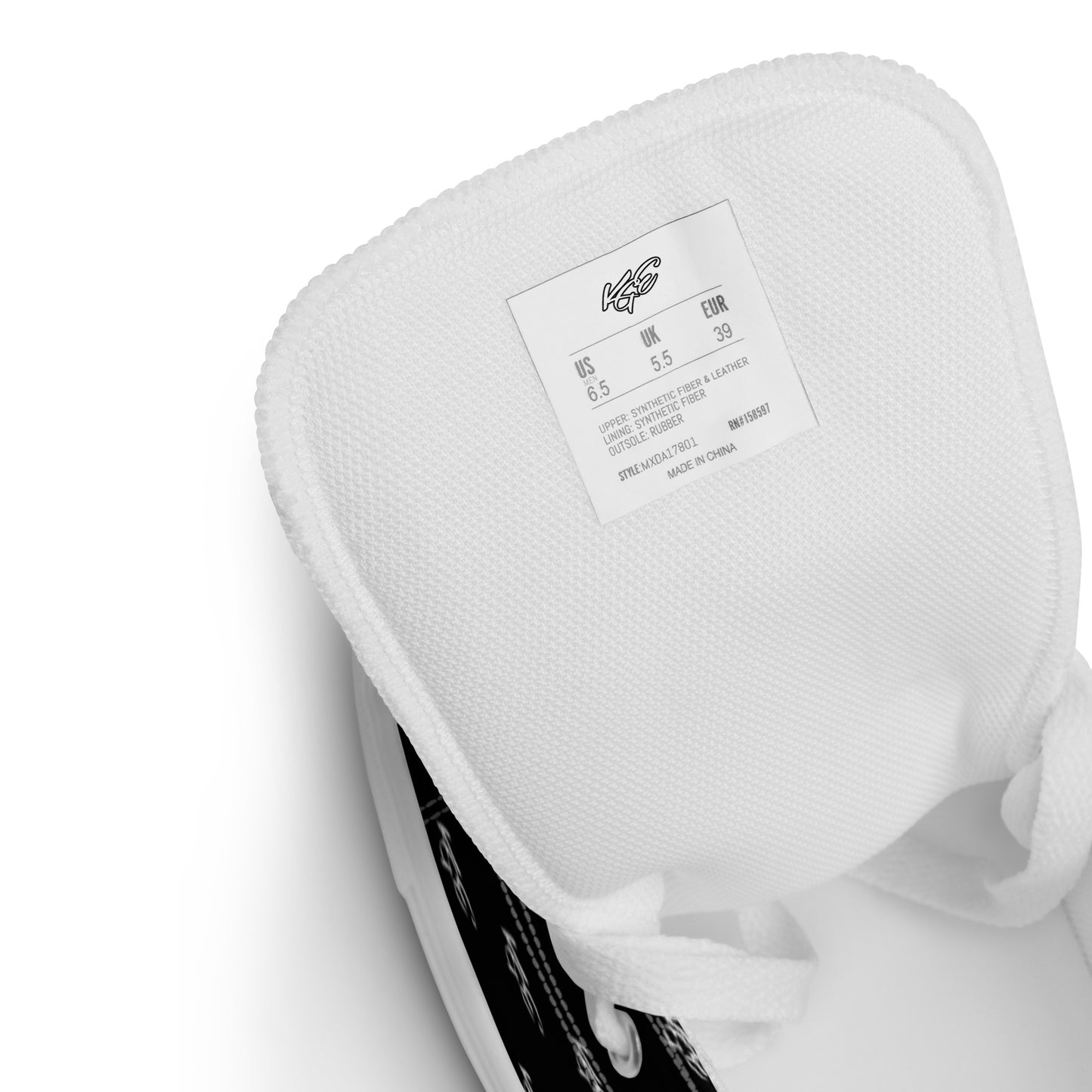 (New) KGE Unltd Black 24's Men’s high top canvas shoes