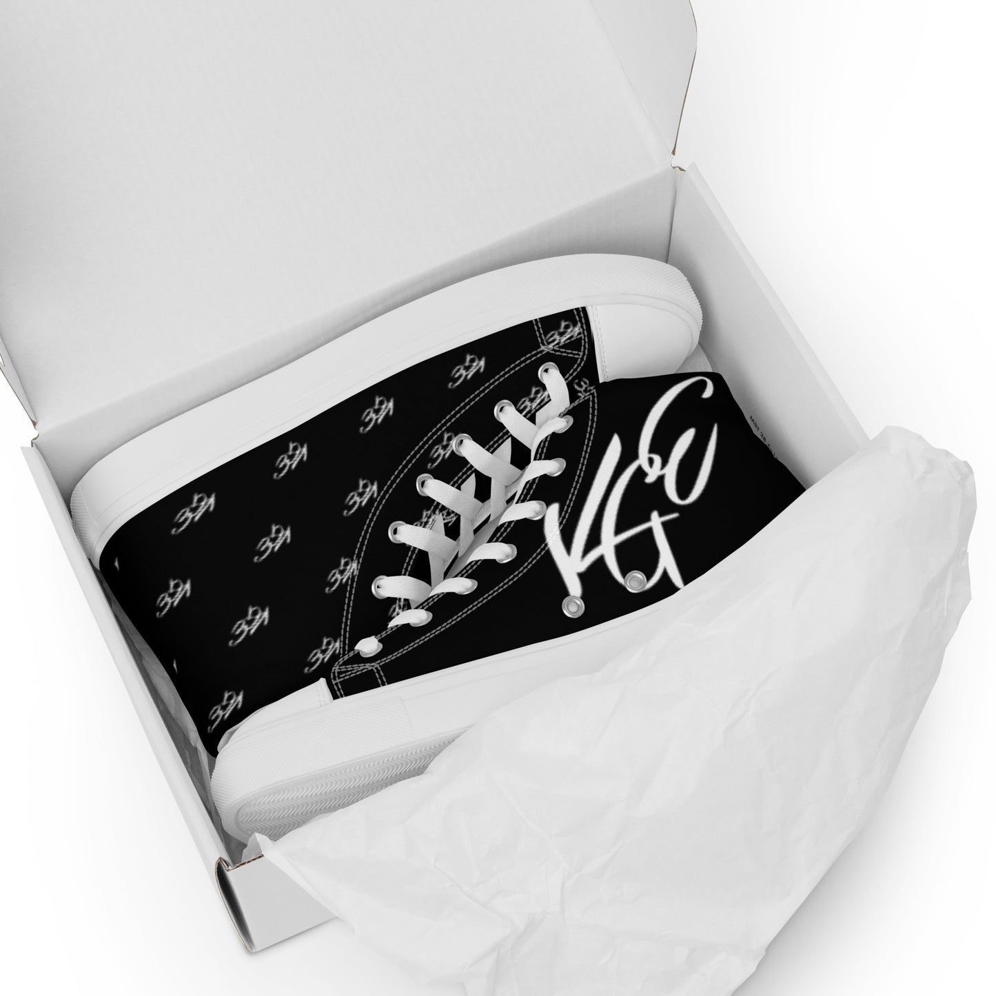 (New) KGE Unltd Black 24's Men’s high top canvas shoes