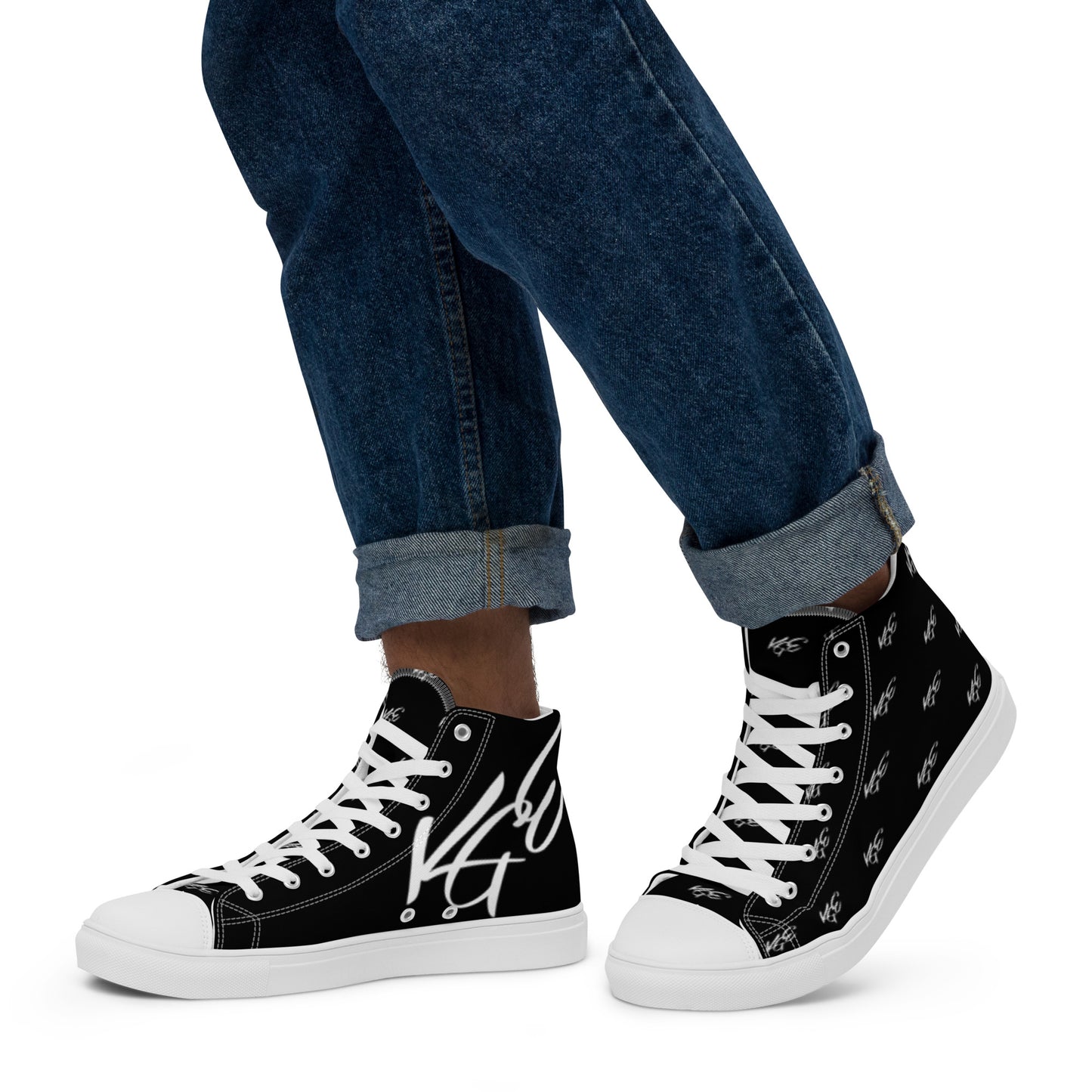 (New) KGE Unltd Black 24's Men’s high top canvas shoes