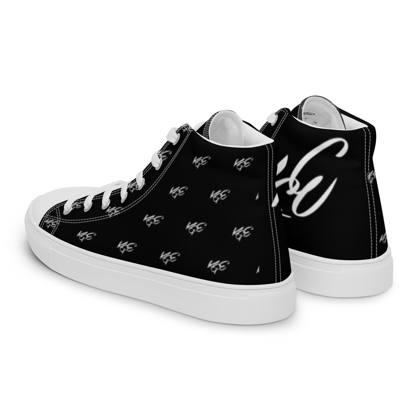 (New) KGE Unltd Black 24's Men’s high top canvas shoes