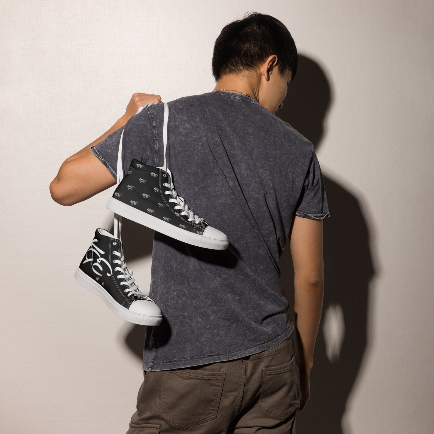 (New) KGE Unltd Black 24's Men’s high top canvas shoes