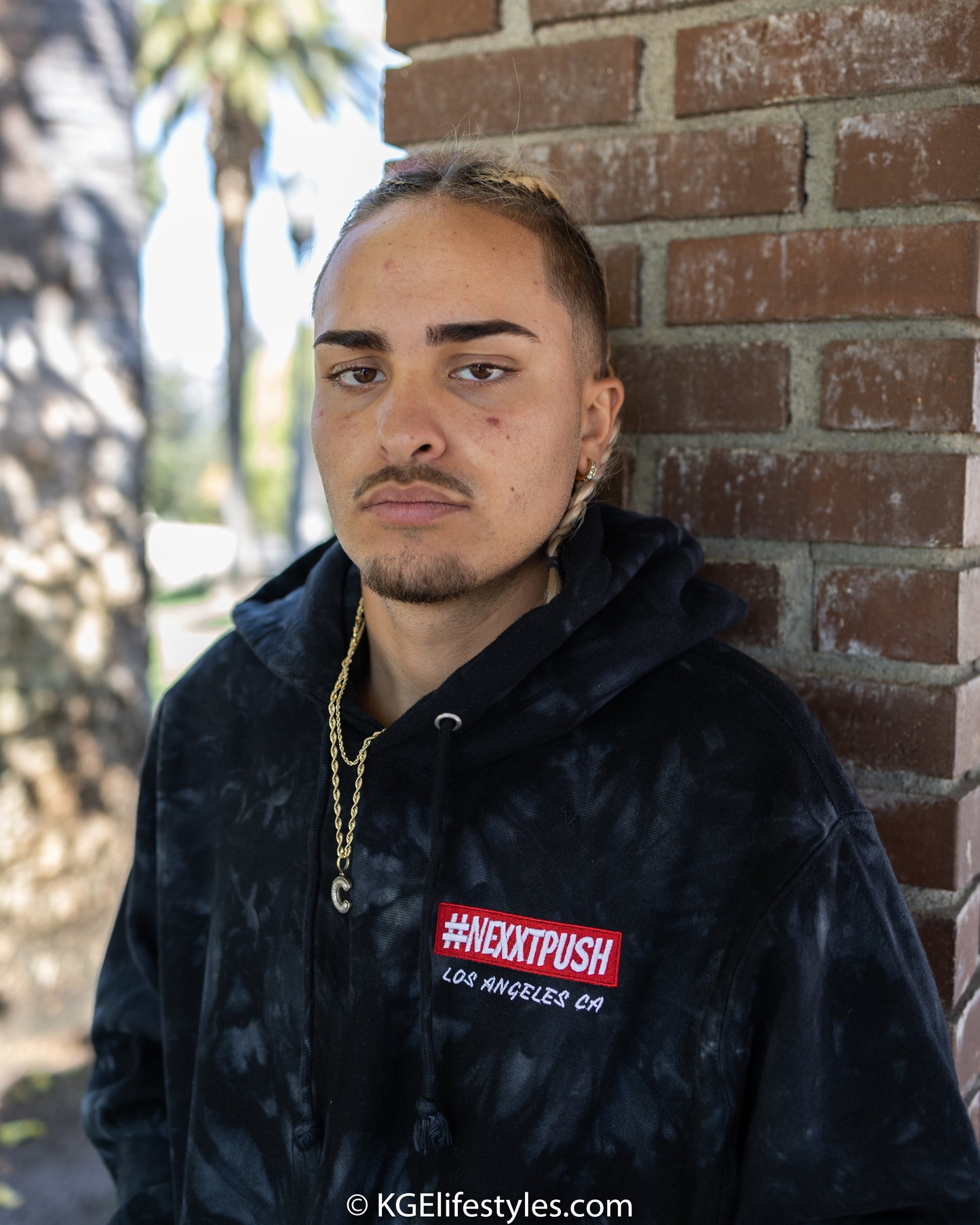 (New) #Nexxtpush Premium Champion Black tie-dye hoodie