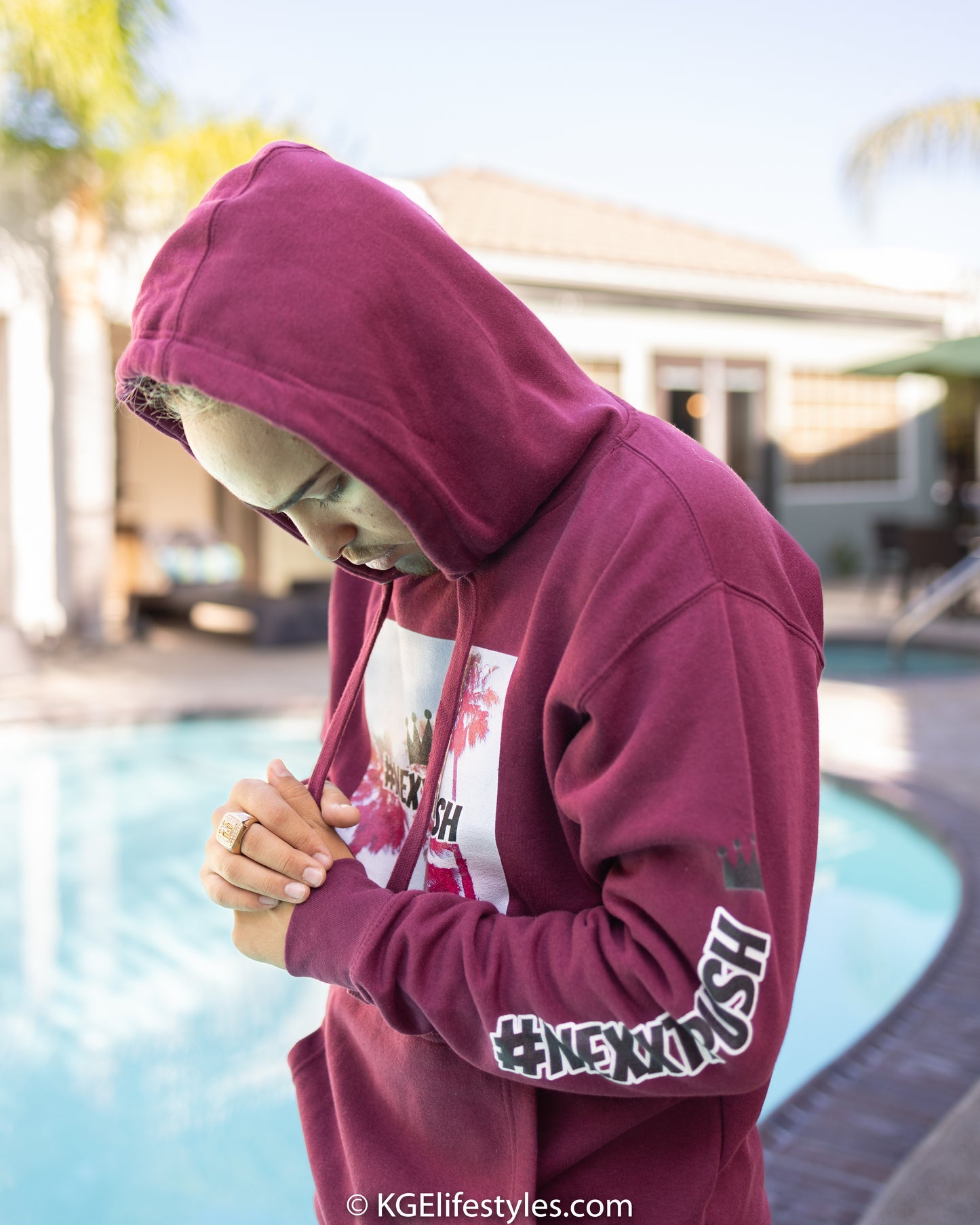 #Nexxtpush Pacific Crown Premium Maroon Hoodie