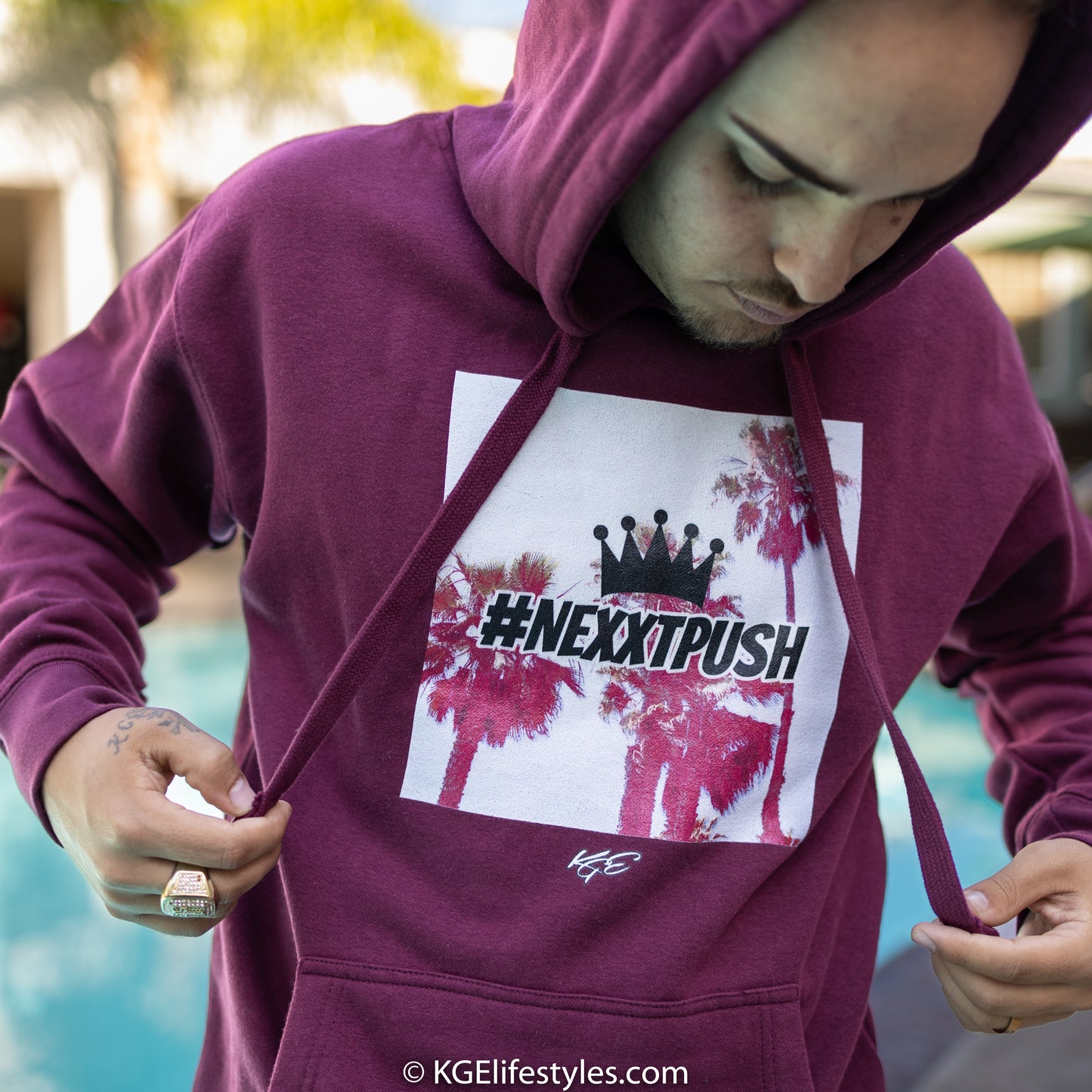 #Nexxtpush Pacific Crown Premium Maroon Hoodie