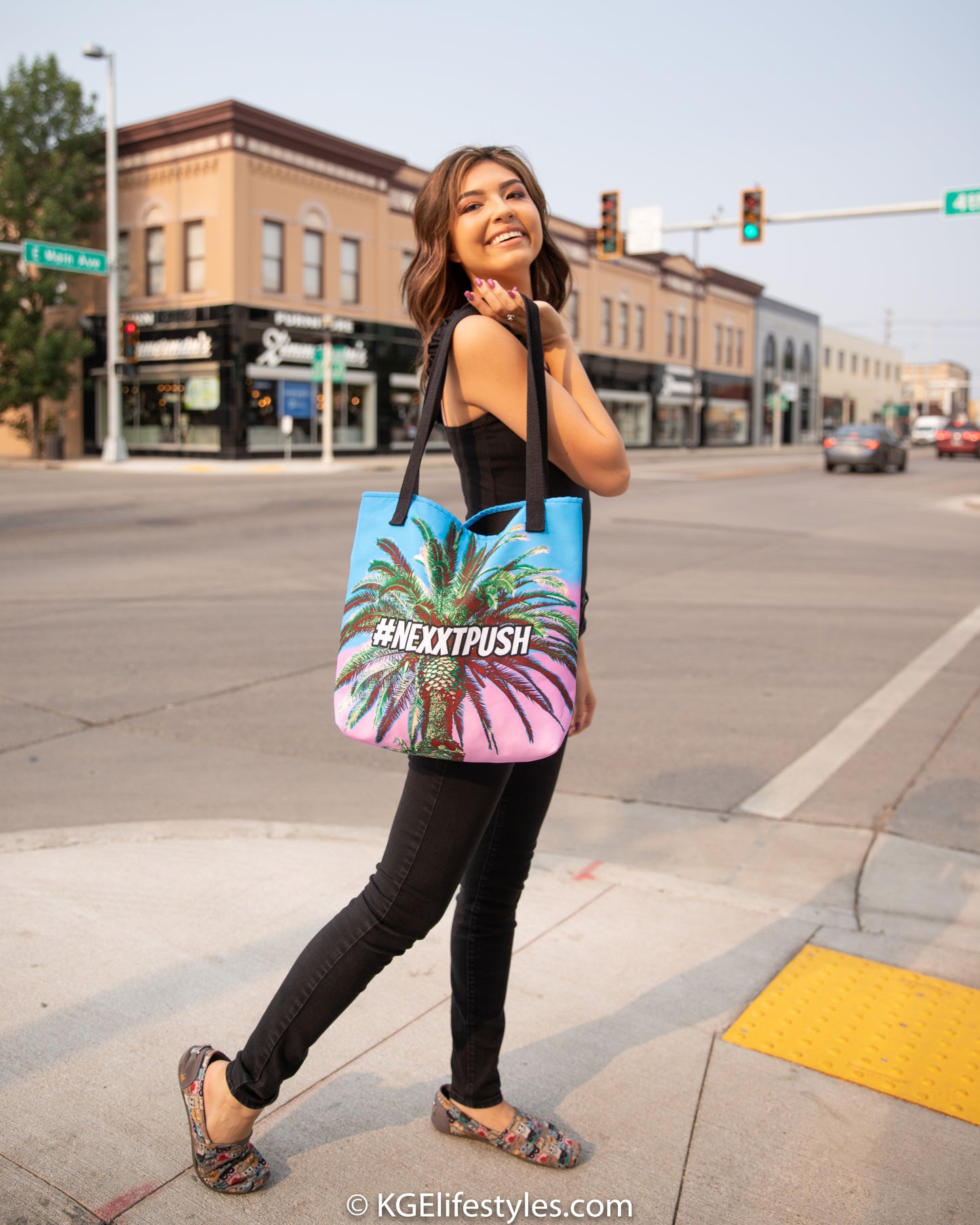 #Nexxtpush - Cotton Candy Palm Tree - Premium Tote bag