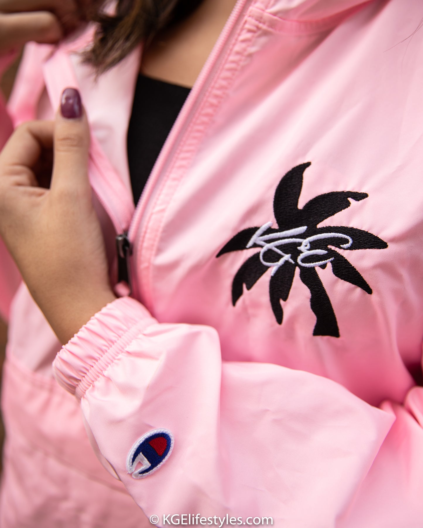 KGE Unlid Palm Paradise Embroidered Champion Packable Jacket