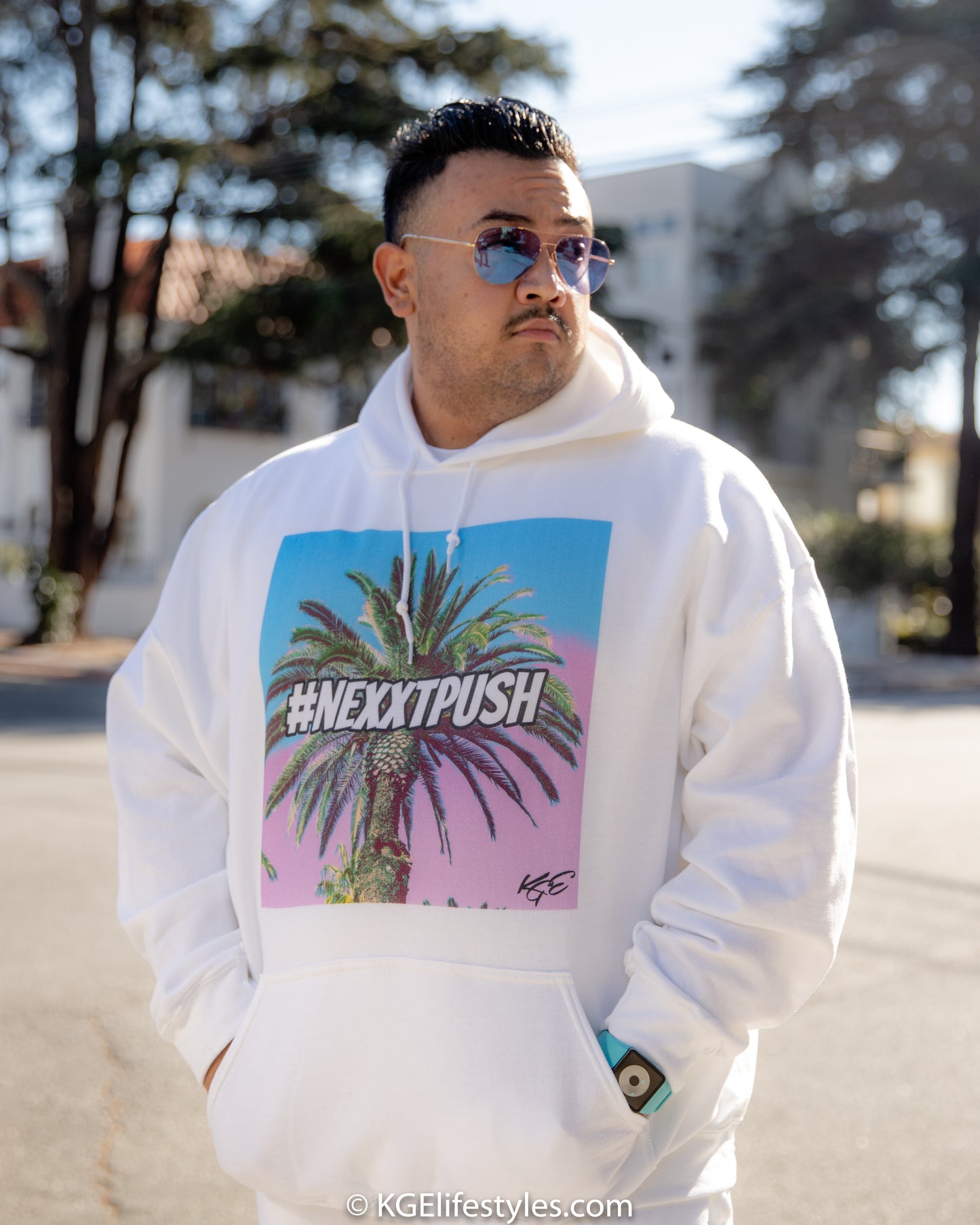 #Nexxtpush Cotton Candy Palm Tree Original Unisex Hoodie