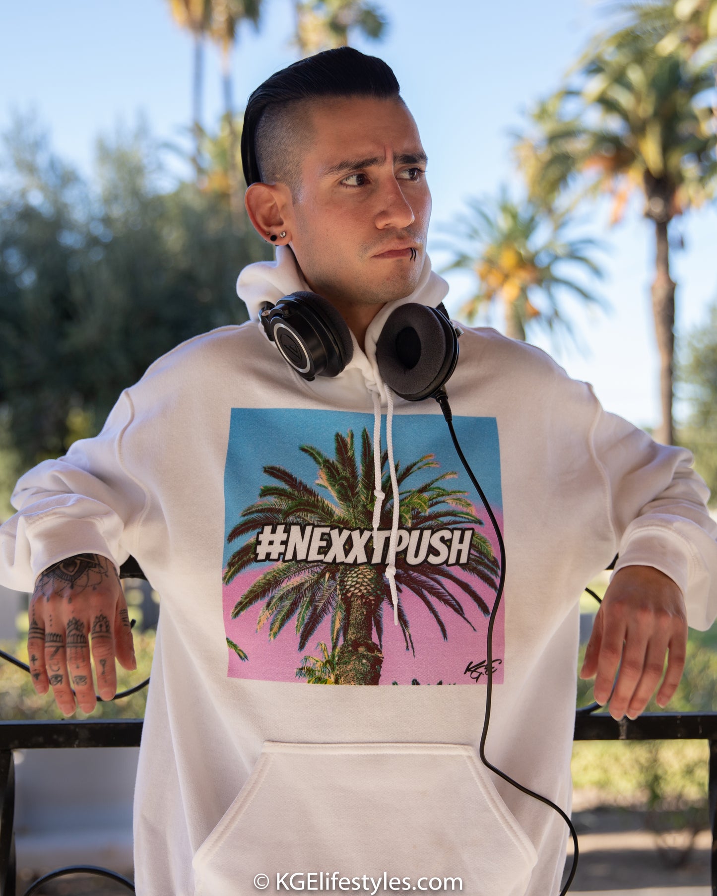 #Nexxtpush Cotton Candy Palm Tree Original Unisex Hoodie