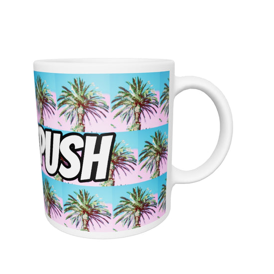 (New) #Nexxtpush Cotton Candy Palm Tree White glossy mug