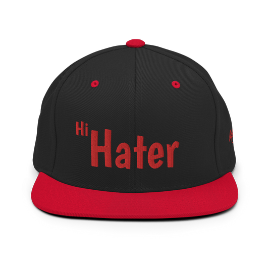 (New) Hi Hater - Red Embroidered Snapback