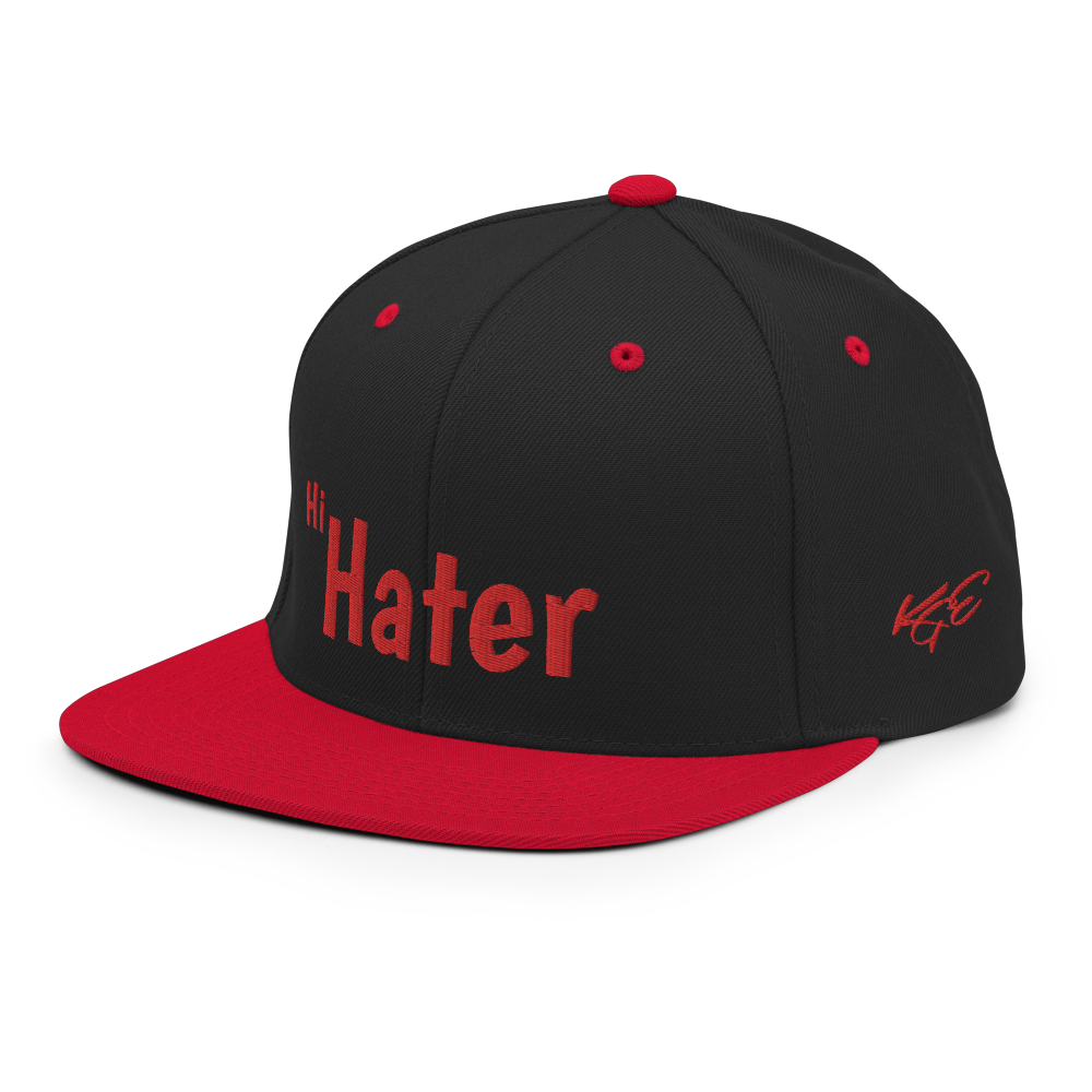 (New) Hi Hater - Red Embroidered Snapback
