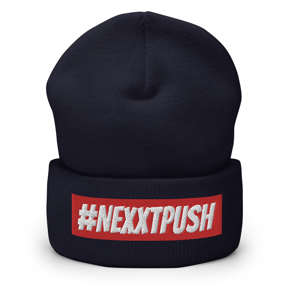 #Nexxtpush Red Bar Cuffed Beanie