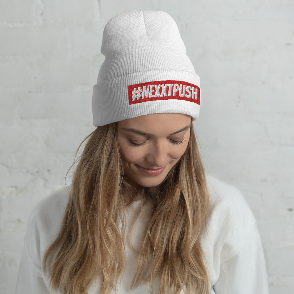#Nexxtpush Red Bar Cuffed Beanie