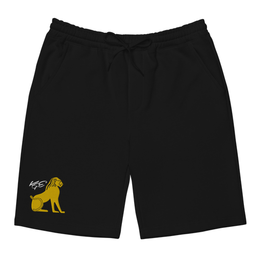 Fleece Shorts - Egyptian Lion by KGE Embroidery