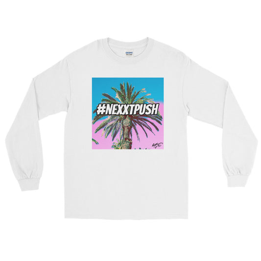 (BIG SIZE) #Nexxtpush Cotton Candy Palm Tree - Original Men’s Long Sleeve Shirt