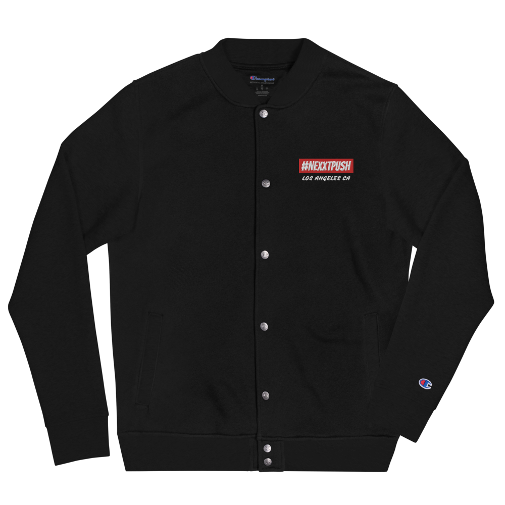 Champion #NEXXTPUSH Red Bar Embroidered Bomber Jacket