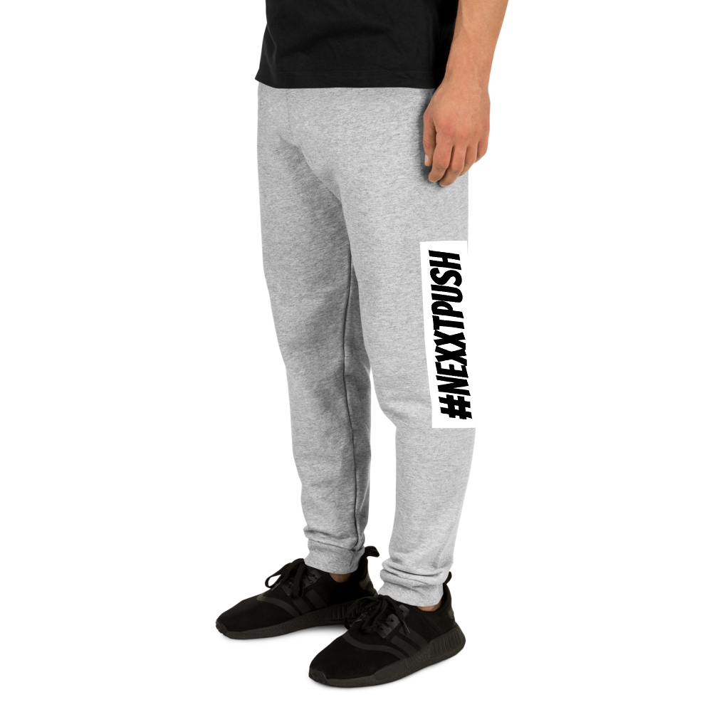 Joggers - #Nexxtpush White Bar Printed