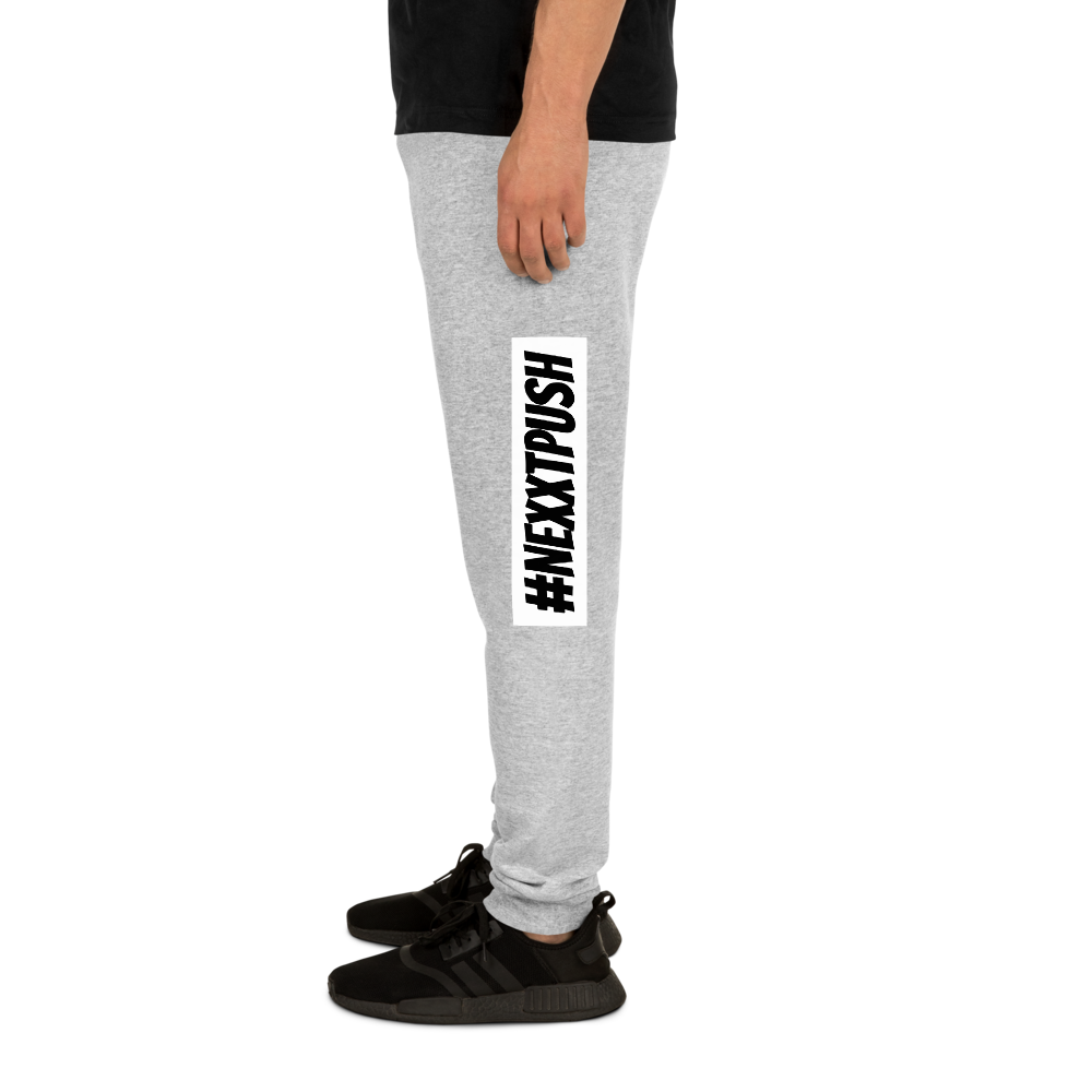 Joggers - #Nexxtpush White Bar Printed
