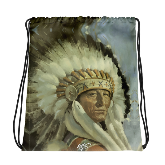 The Doc's indigenous Chief Drawstring bag