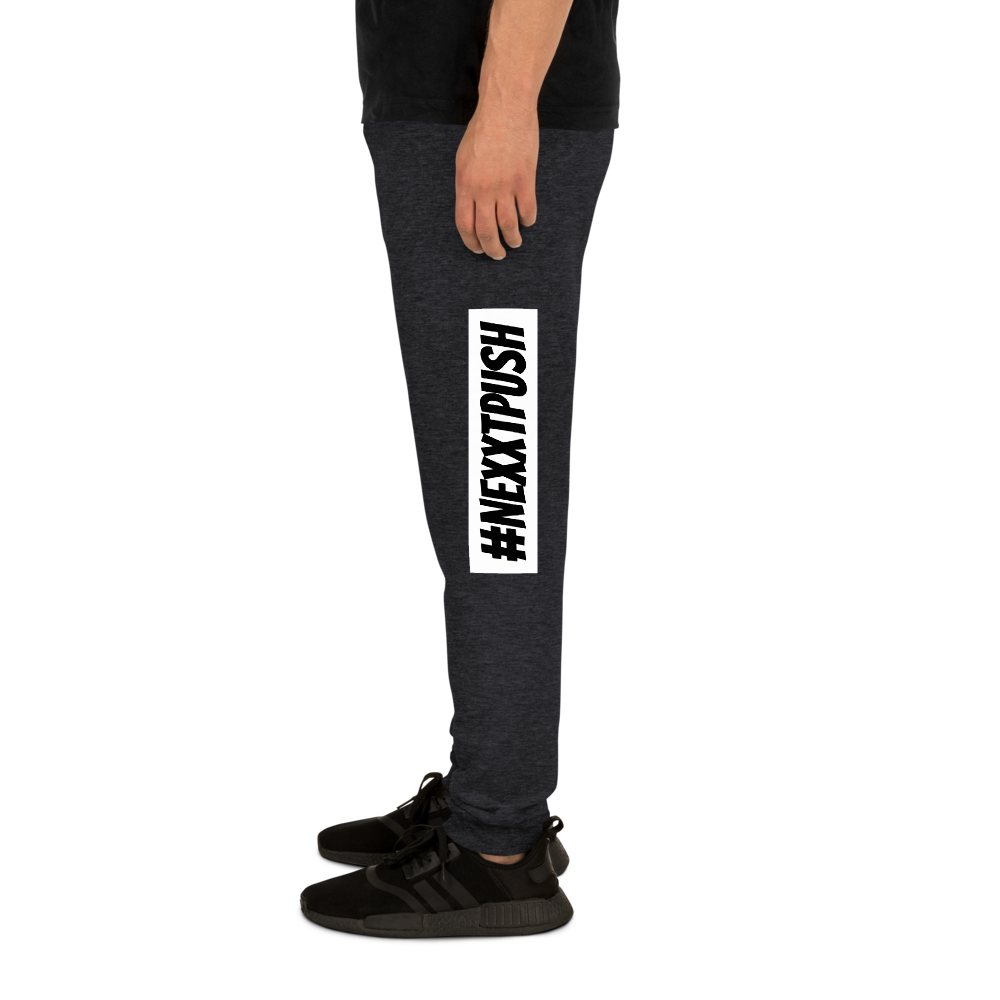 Joggers - #Nexxtpush White Bar Printed