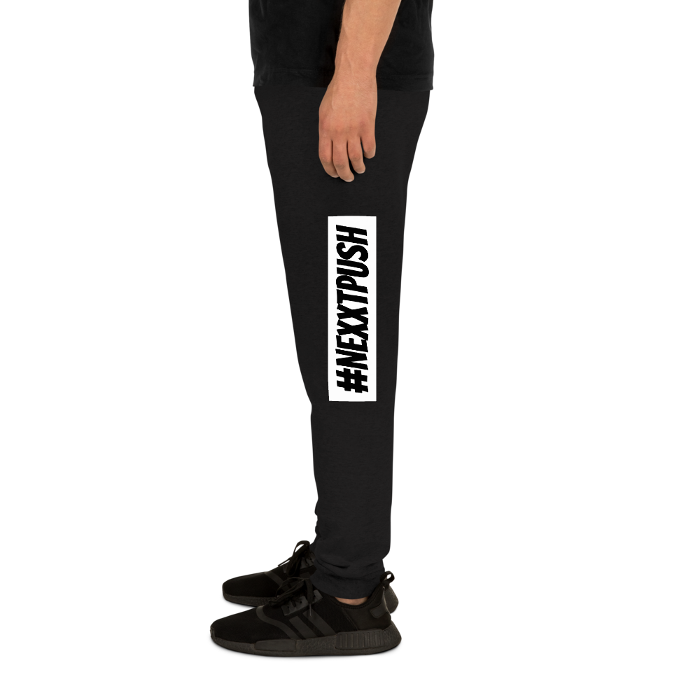Joggers - #Nexxtpush White Bar Printed