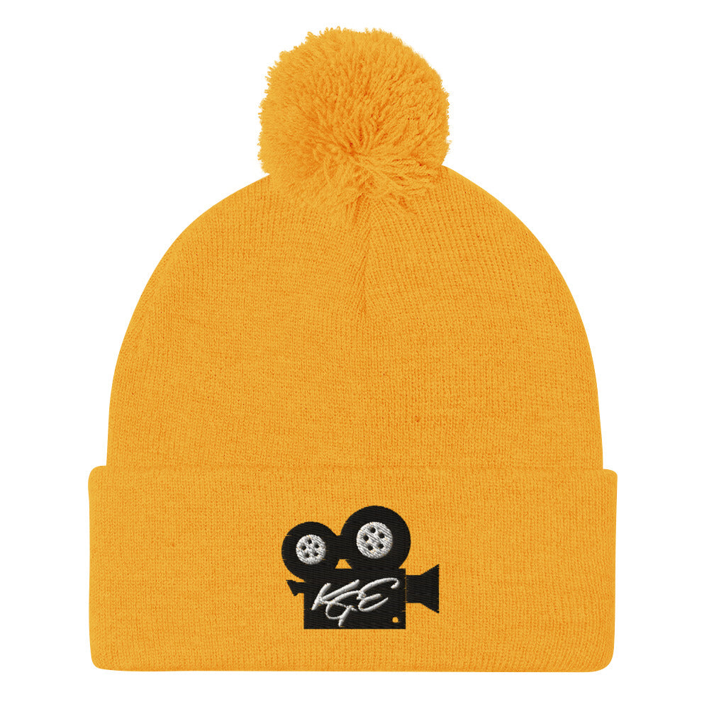 (NEW) KGE BK Movie Camera Pom-Pom Beanie