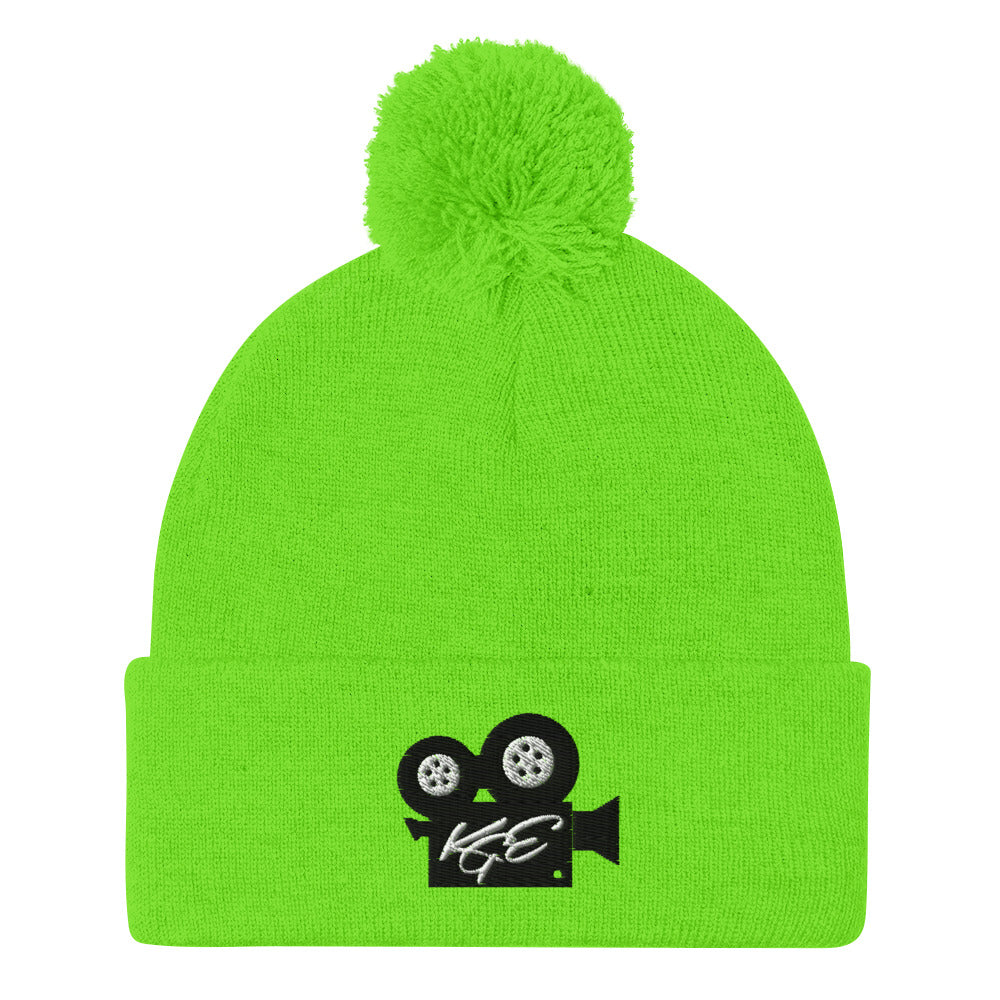(NEW) KGE BK Movie Camera Pom-Pom Beanie