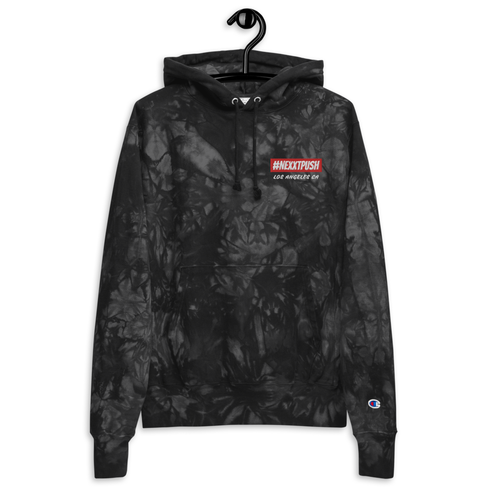 (New) #Nexxtpush Premium Champion Black tie-dye hoodie