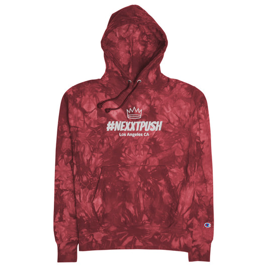 (New) #Nexxtpush embroidery crown Champion heavy tie-dye hoodie