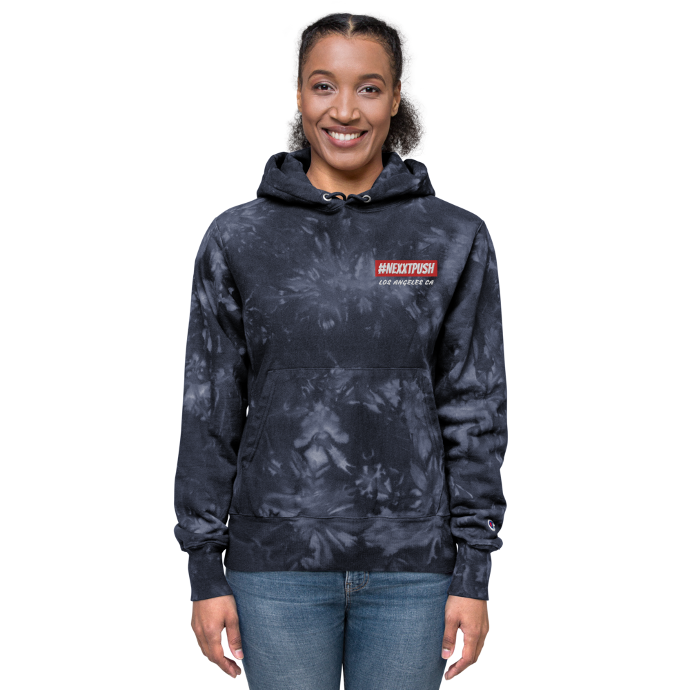 #Nexxtpush Premium Champion Blue tie-dye hoodie