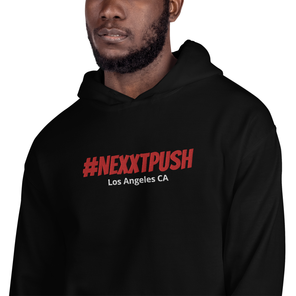 #Nexxtpush Red Embroidered Original Hoodie