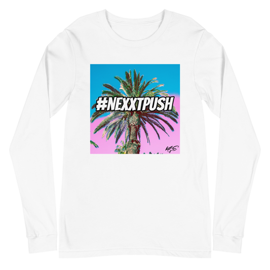 #Nexxtpush Cotton Candy Palm Tree - Premium Unisex Long Sleeve Tee