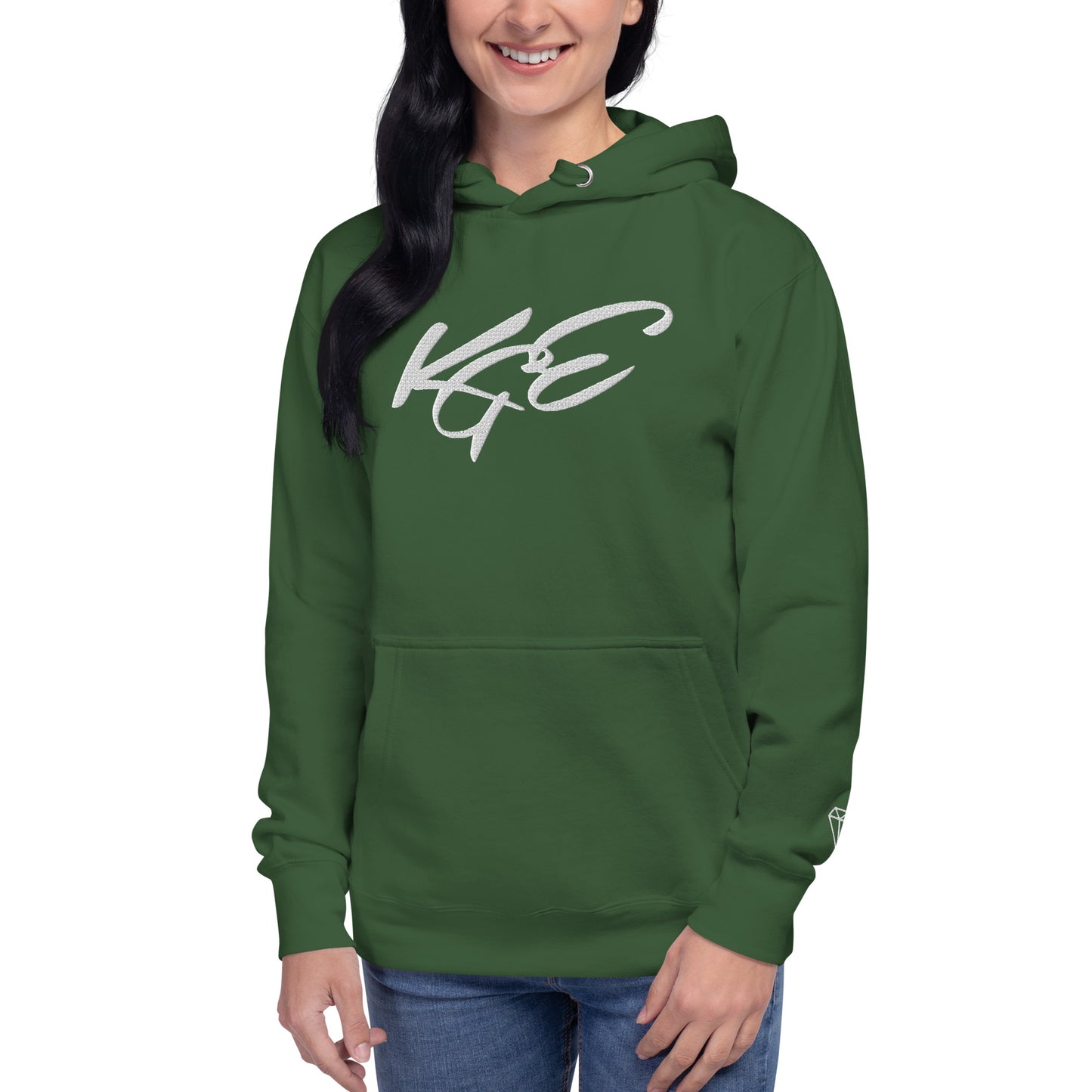 KGE Unlid White Embroidery Unisex Premium Hoodie
