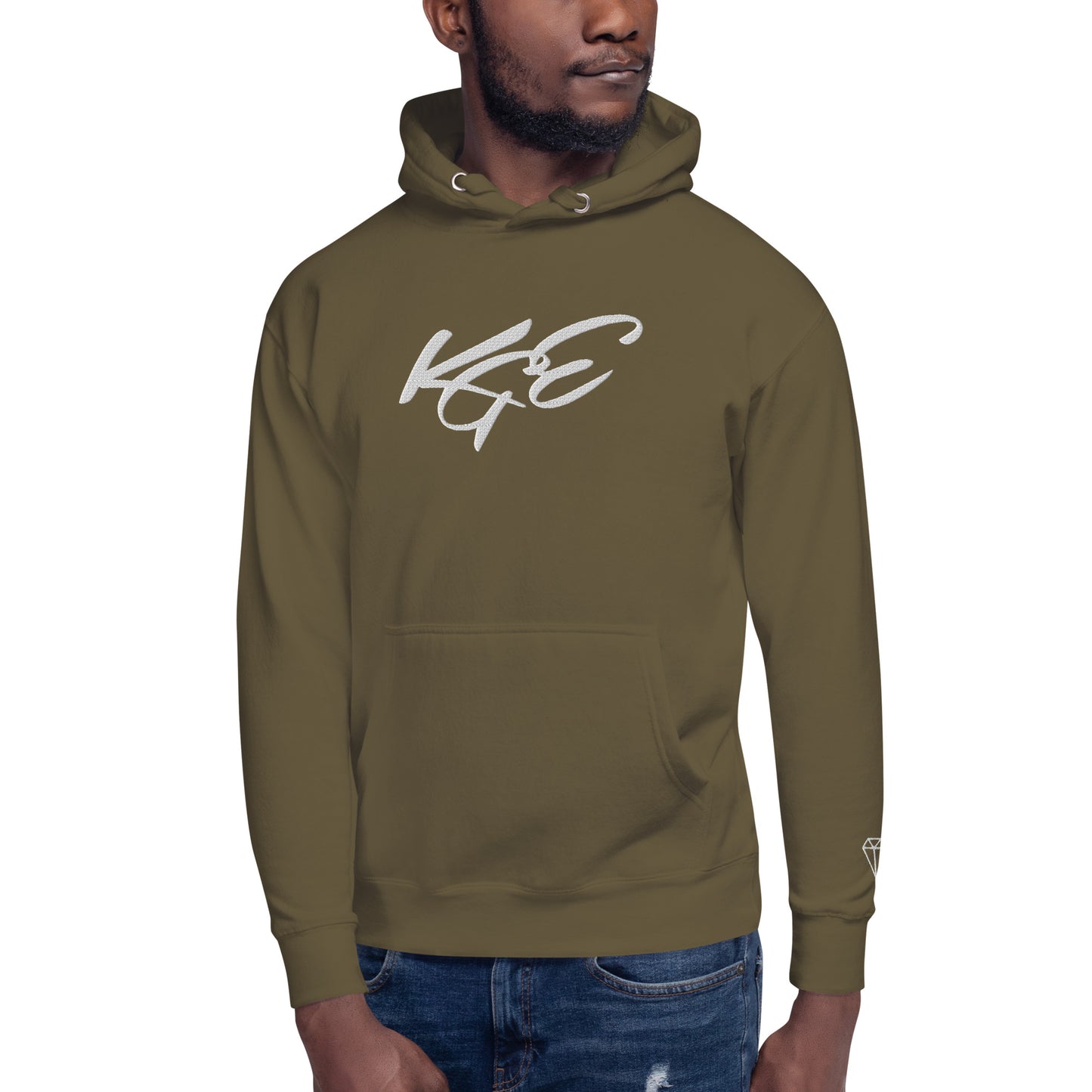 KGE Unlid White Embroidery Unisex Premium Hoodie